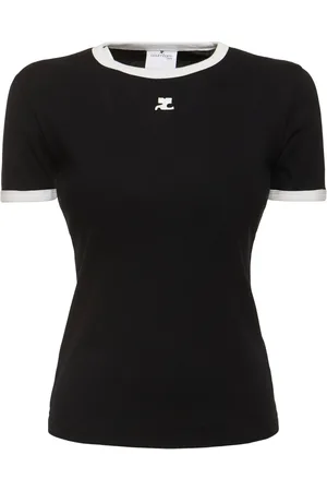 Courrèges Signature Contrast Cotton T-shirt