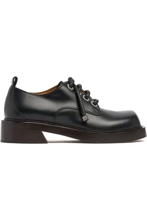 Alexander McQueen Squared Toe Leather Lace-up Shoes