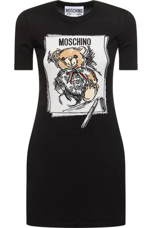 Moschino Printed Cotton Knit S/s Mini Dress