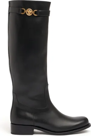 VERSACE 25mm Leather Tall Boots