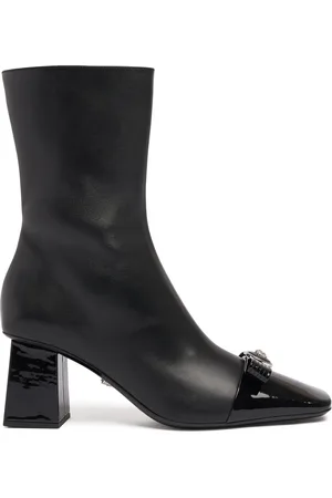 VERSACE 70mm Leather Ankle Boots