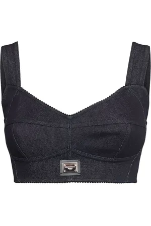 Dolce & Gabbana Cotton Denim Bra Top