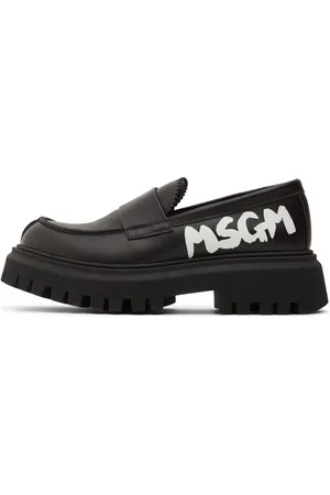 Msgm Leather Loafers W/ Logo