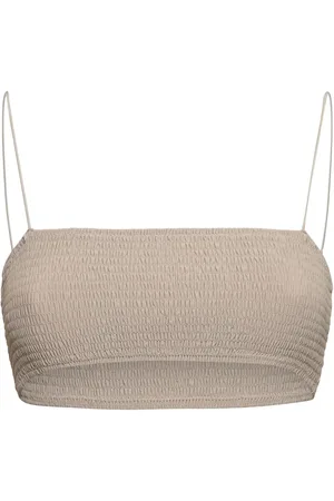 Totême Smocked Bandeau Bikini Top