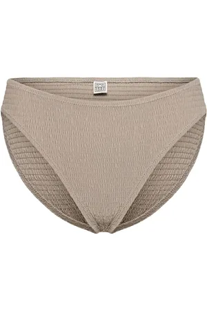 Totême Smocked Midrise Bikini Bottoms