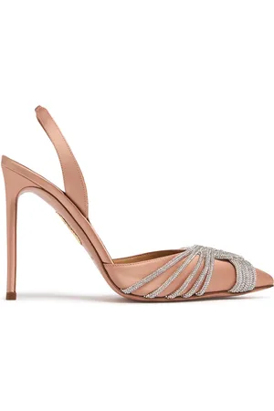 Aquazzura 105mm Gatsby Satin Slingback Pumps