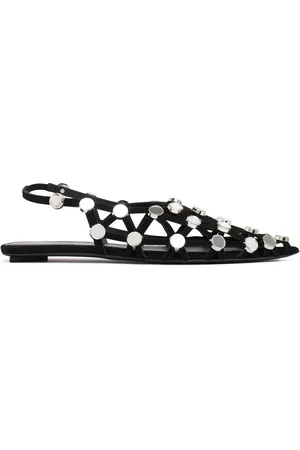 The Attico 10mm Grid Suede Ballerina Flats