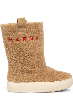 Marni Logo Embroidered Plush Boots