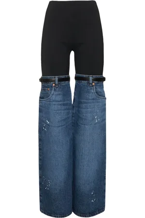 COPERNI Hybrid Jersey & Denim Flared Pants