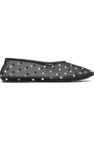 Khaite 5mm Marcy Embellished Mesh Flat Shoes