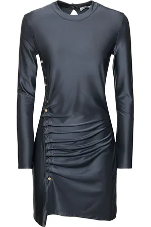 Paco rabanne Viscose Jersey Mini Dress W/ Buttons