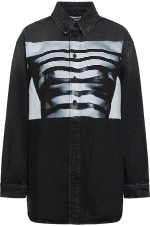 Jean Paul Gaultier Body Printed Denim Oversize Shirt