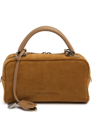 Brunello Cucinelli Softy Velour Suede Top Handle Bag