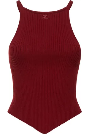 Courrèges Pointy Hem Rib Knit Tank Top