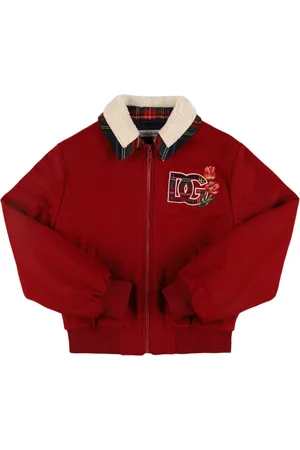 Dolce & Gabbana Wool Blend Bomber Jacket W/appliqué