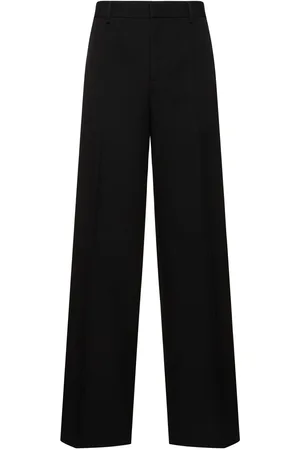 VERSACE Formal Grain De Poudre Wool Pants