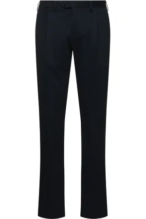 LARDINI Single Pleat Stretch Cotton Pants