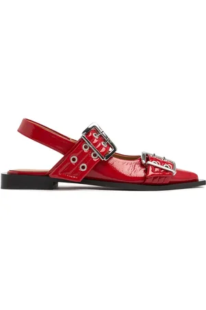 Ganni 20mm Chunky Buckle Ballerina Slingbacks