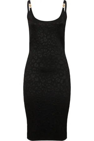 VERSACE Leopard Knit Midi Dress