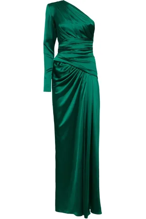 Zuhair Murad One-shoulder Draped Satin Dress