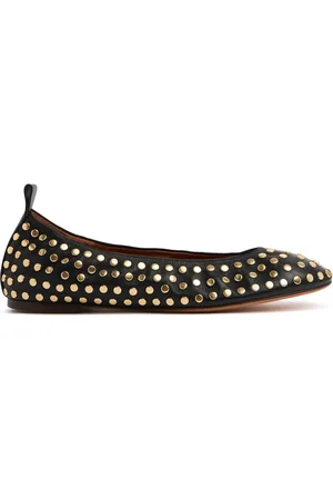 Lanvin 5mm Studded Leather Ballerina Flats