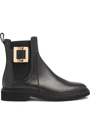 Roger Vivier 25mm Viv Rangers Leather Ankle Boots