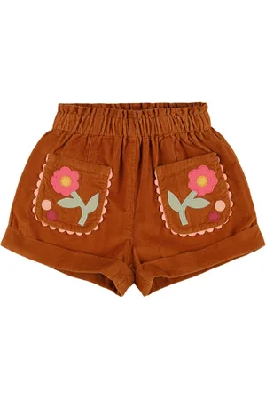 Louise Misha Embroidered Cotton Corduroy Shorts