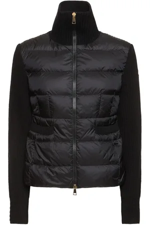 Moncler Padded Virgin Wool Blend Down Cardigan
