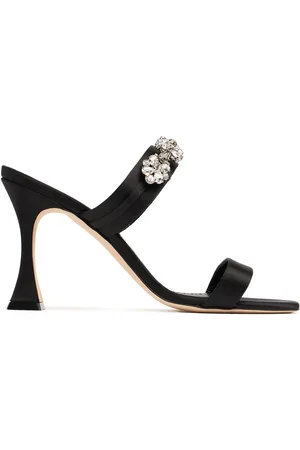 Manolo Blahnik 90mm Persan Satin Sandals