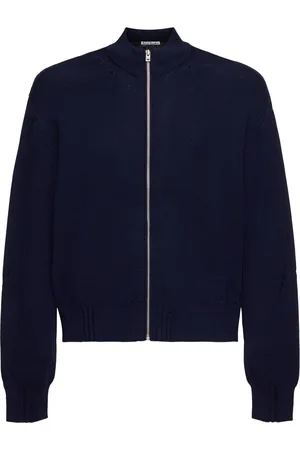 Acne Studios Logo Vintage Wool Blend Zip Sweater