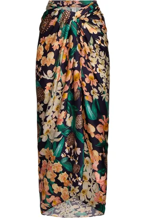 Agua by Agua Bendita Lavanda Floral Print Maxi Sarong Skirt