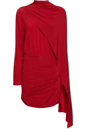 MAGDA BUTRYM Asymmetric Draped Cape Jersey Mini Dress