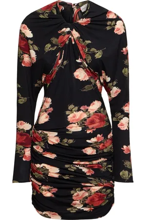 MAGDA BUTRYM Draped Printed Jersey Mini Dress