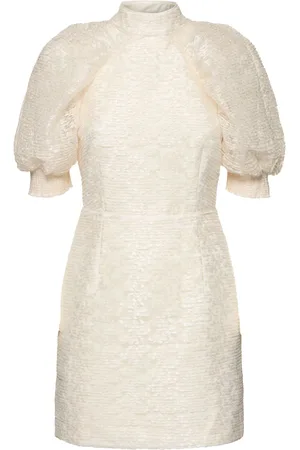 ROTATE Lace Plissé Mini Dress