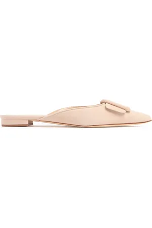 Manolo Blahnik 10mm Maysale Suede Mule Sandals