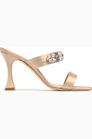 Manolo Blahnik 90mm Persan Satin Sandals
