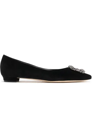 Manolo Blahnik 10mm Hangisi Fmc Velvet Flats