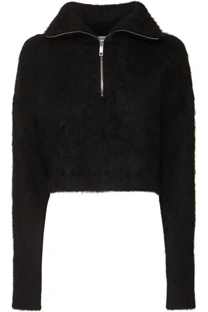 Sportmax Falcone Fluffy Alpaca Blend Zip Sweater
