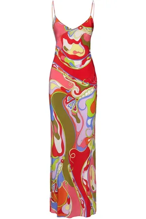 Puccini Printed Silk Long Dress