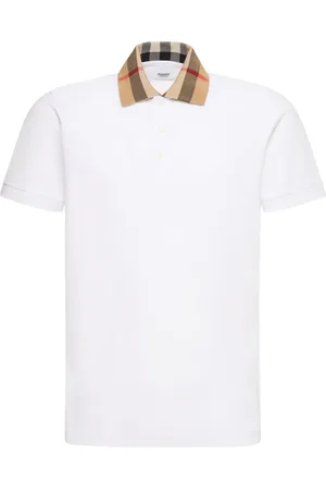 Burberry Cody Check Collar Cotton Polo