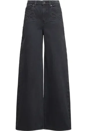 Self-Portrait Wide Bow Motif Jeans