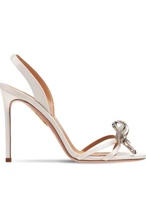 Aquazzura 105mm Babe Satin Slingback Sandals