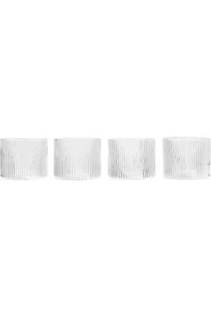 Ferm Living Set Of 4 Ripple Low Glasses