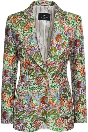 Etro Single Breasted Jacquard Fitted Jacket