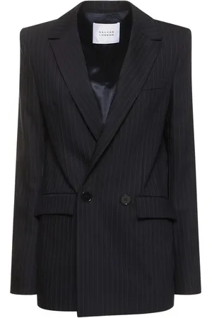 GALVAN Pinstripe Wool Blend Jacket