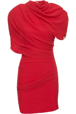 Jacquemus La Robe Castagna Draped Satin Dress