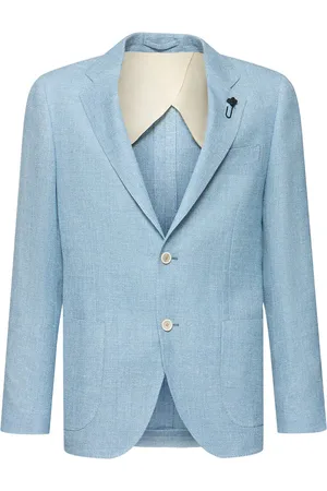 LARDINI Wool & Linen Single Breasted Blazer