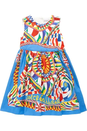 Dolce & Gabbana Carretto Print Cotton Poplin Dress