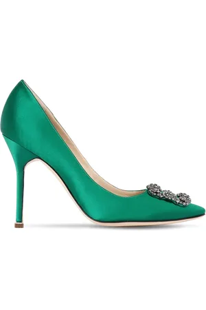 Manolo Blahnik 105mm Hangisi Satin Pumps