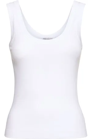 Brunello Cucinelli Ribbed Jersey Tank Top